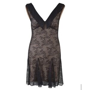 Womens Black Lace Lined Sleeveless Dress Size Small Dark Whimsigoth Witchy Club